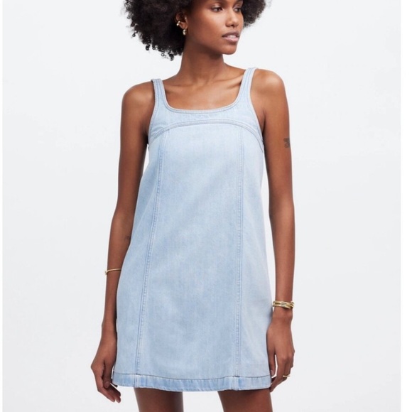 Madewell Denim A-Line Sleeveless Mini Dress NWT - Picture 2 of 10